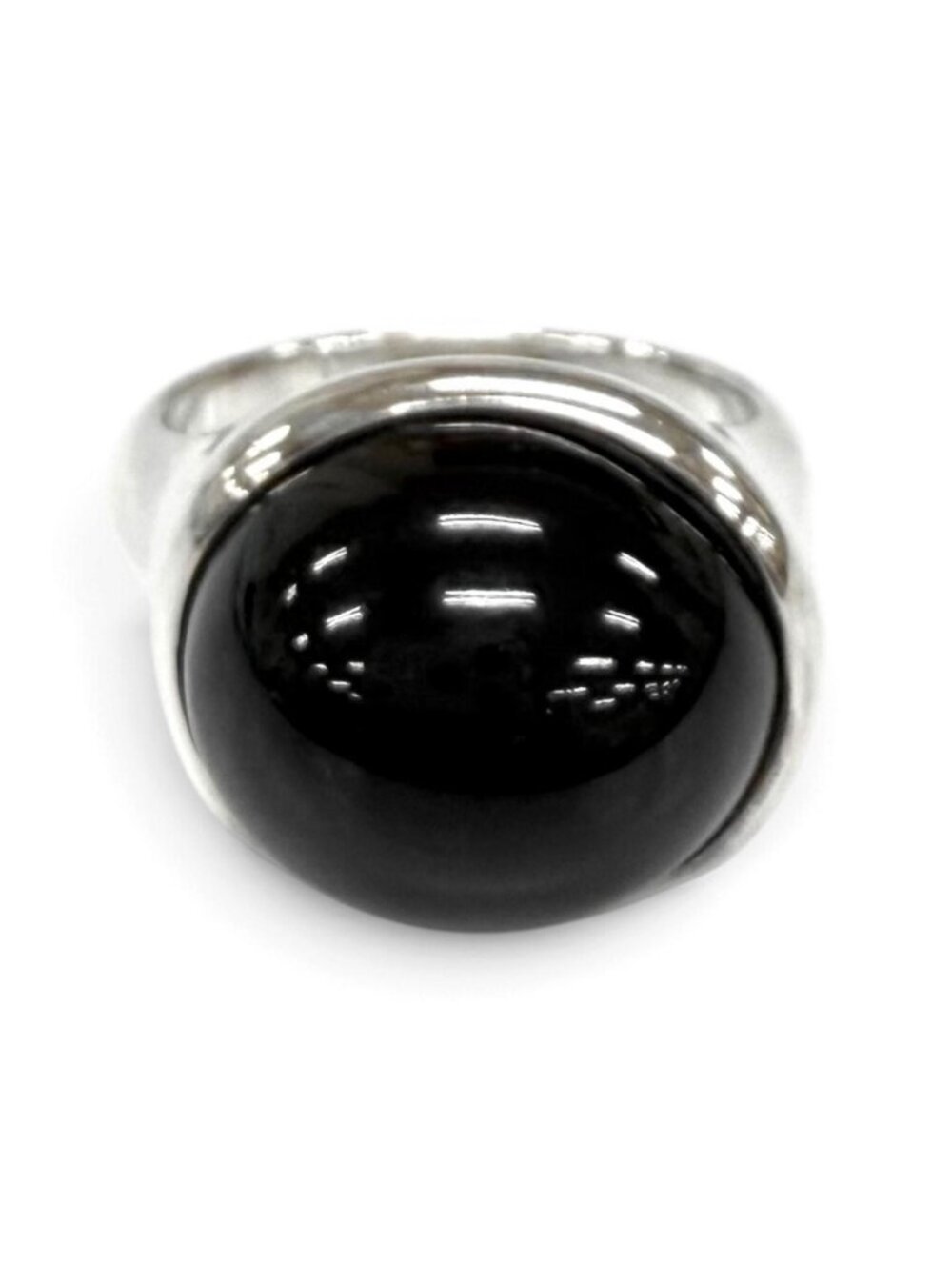 Tiffany & Co JP Elsa Peretti Cabochon Ring 925 Sterling Silver Onyx Hong Kong